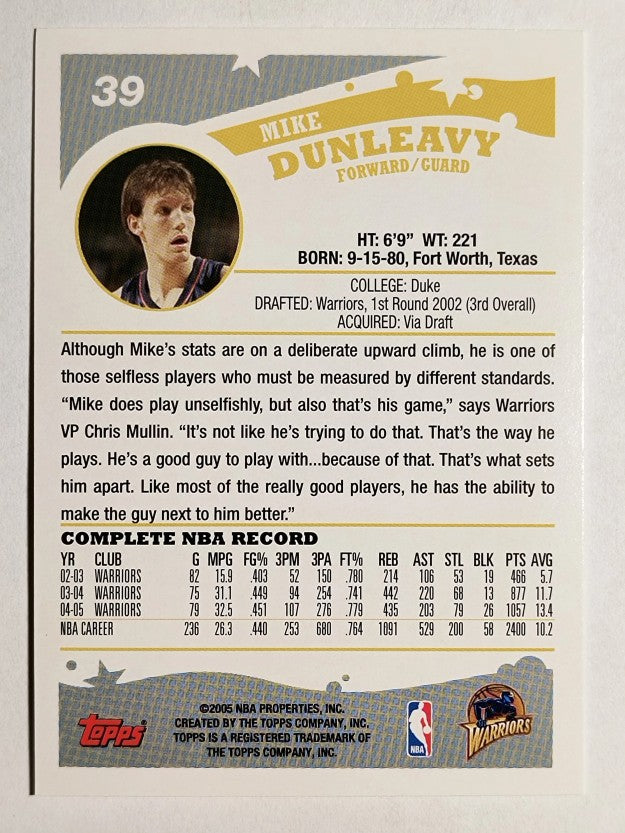 2005-06 Topps #39 Mike Dunleavy