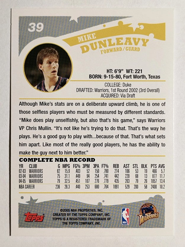 2005-06 Topps #39 Mike Dunleavy