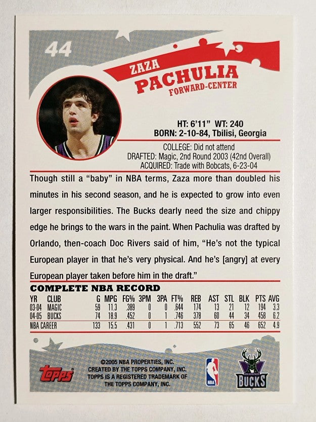 2005-06 Topps #44 Zaza Pachulia