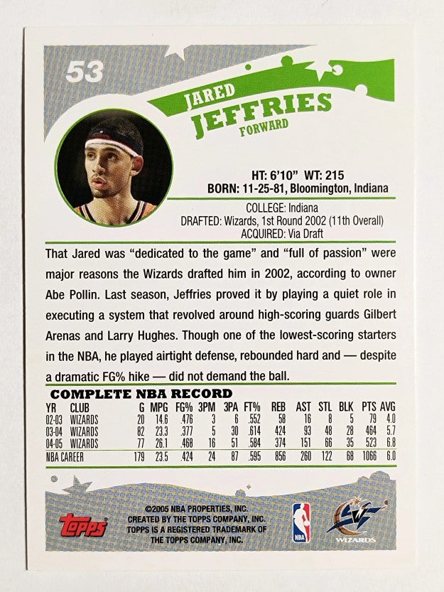 2005-06 Topps #53 Jared Jeffries