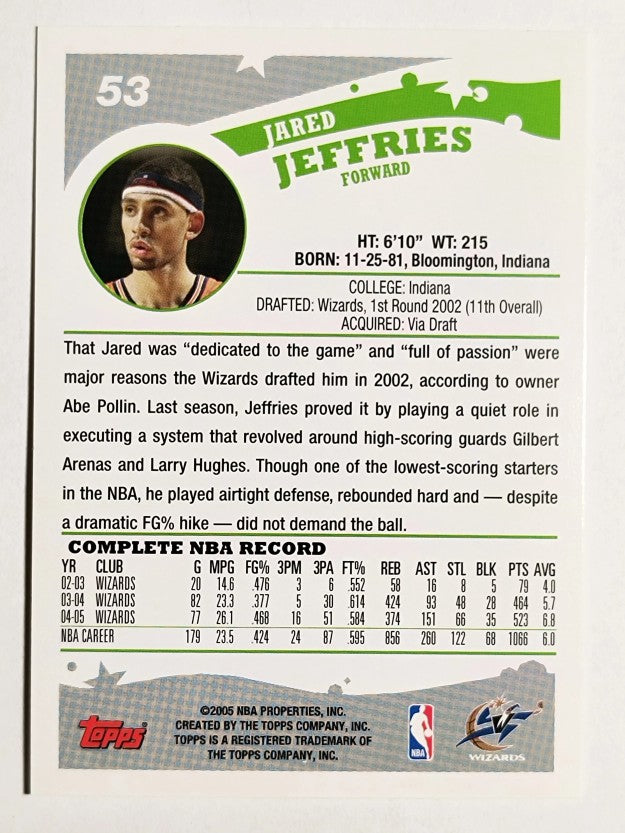 2005-06 Topps #53 Jared Jeffries