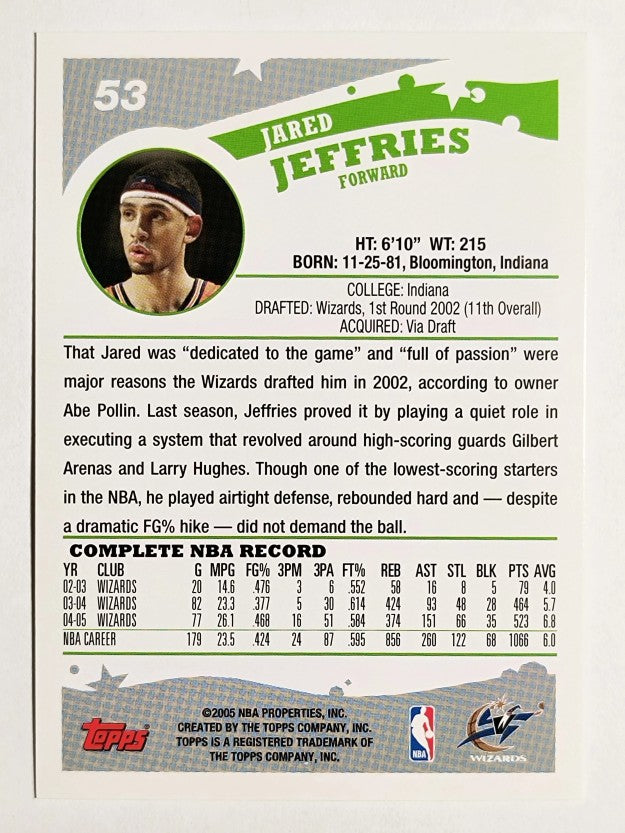 2005-06 Topps #53 Jared Jeffries