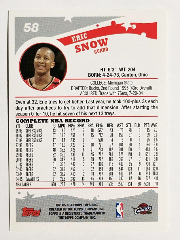 2005-06 Topps #58 Eric Snow