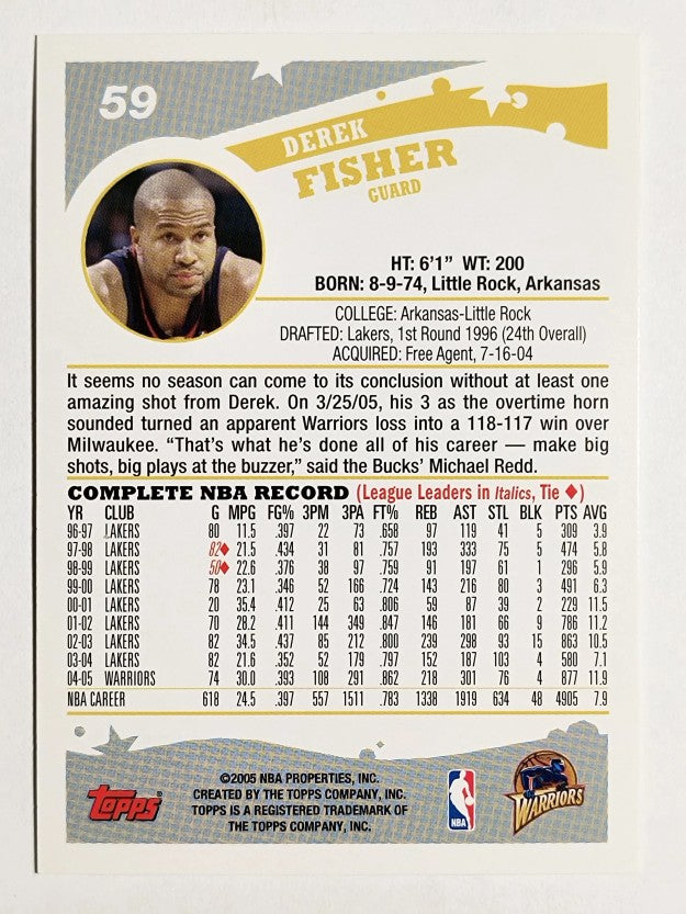 2005-06 Topps #59 Derek Fisher