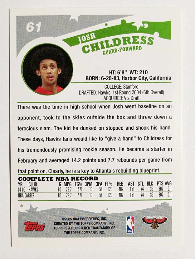 2005-06 Topps #61 Josh Childress
