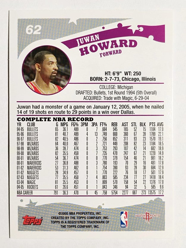 2005-06 Topps #62 Juwan Howard