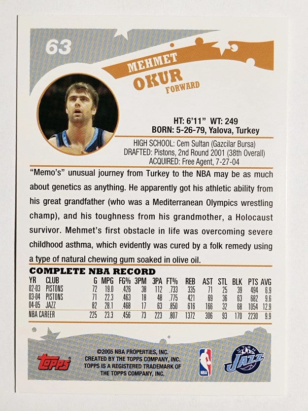 2005-06 Topps #63 Mehmet Okur