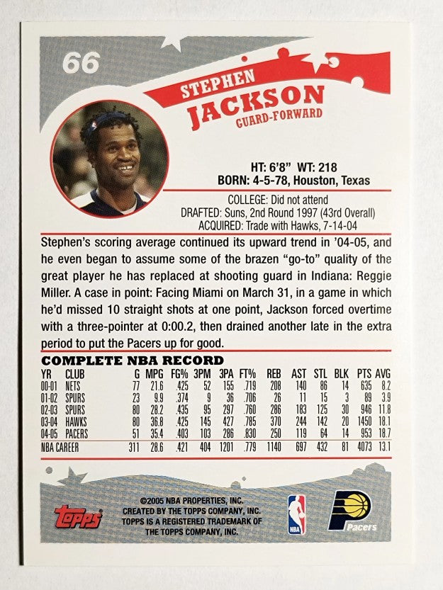 2005-06 Topps #66 Stephen Jackson