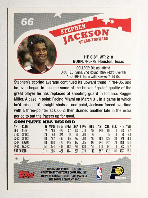 2005-06 Topps #66 Stephen Jackson