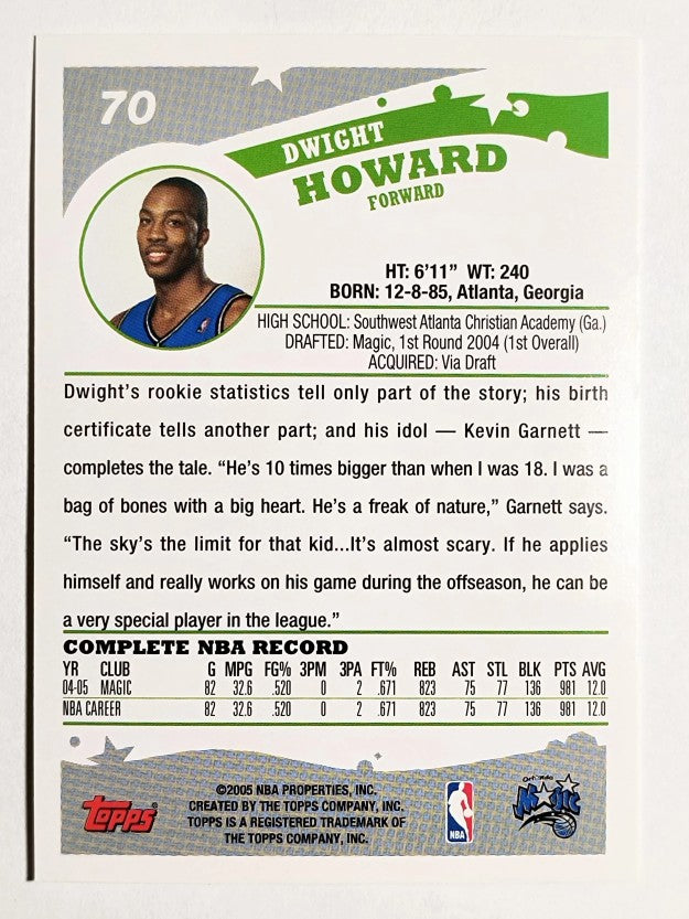 2005-06 Topps #70 Dwight Howard