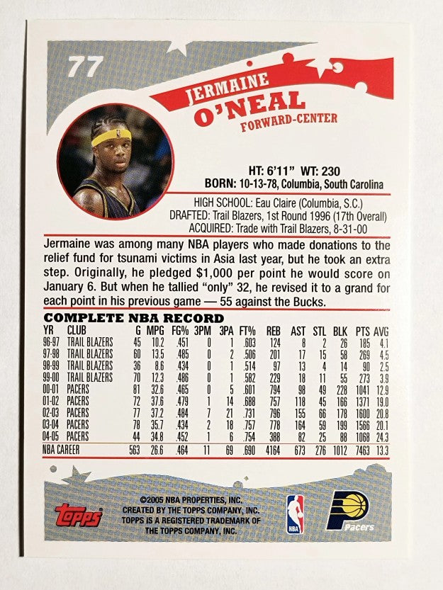 2005-06 Topps #77 Jermaine O'Neal