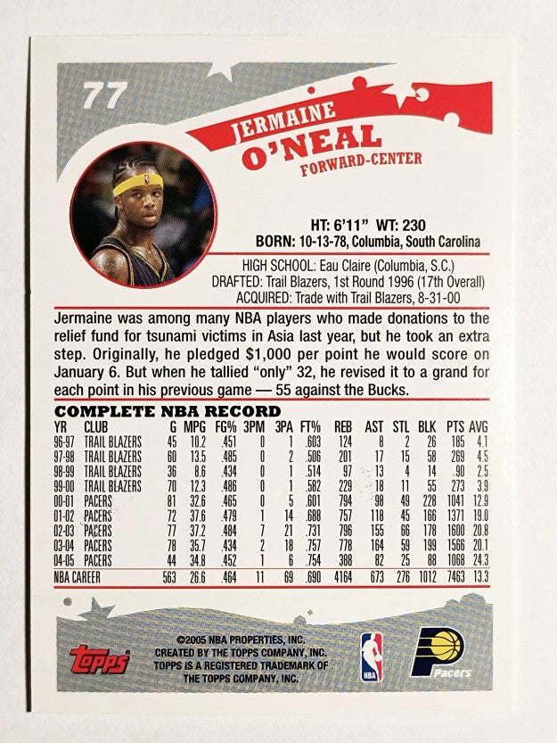 2005-06 Topps #77 Jermaine O'Neal