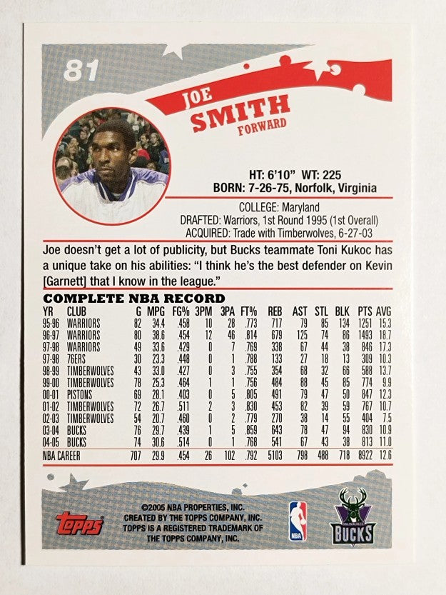 2005-06 Topps #81 Joe Smith