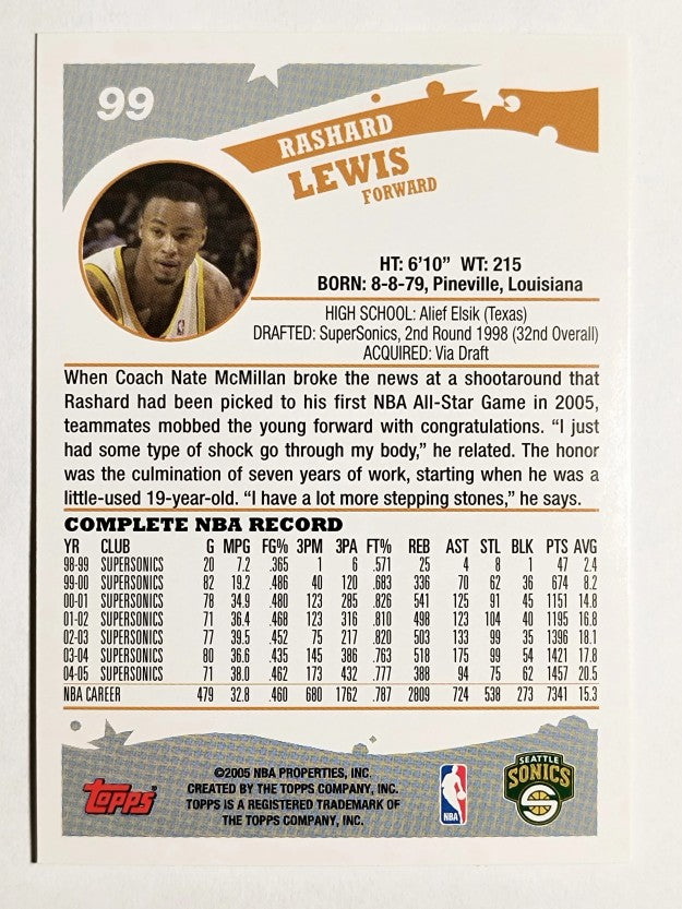 2005-06 Topps #99 Rashard Lewis