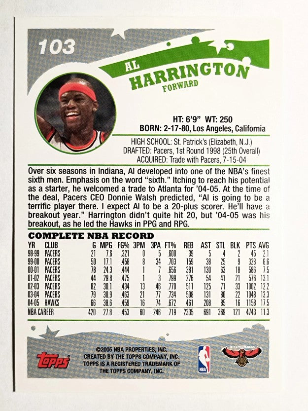 2005-06 Topps #103 Al Harrington