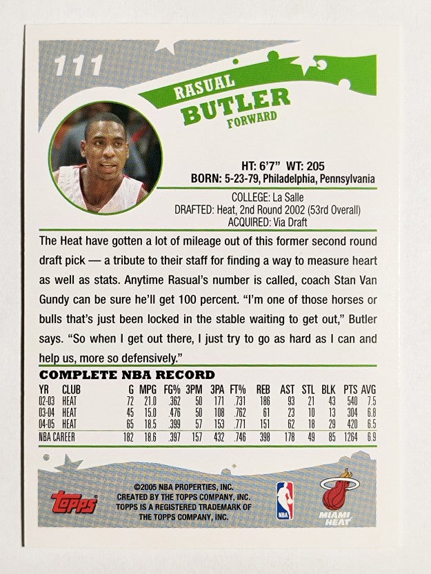 2005-06 Topps #111 Rasual Butler