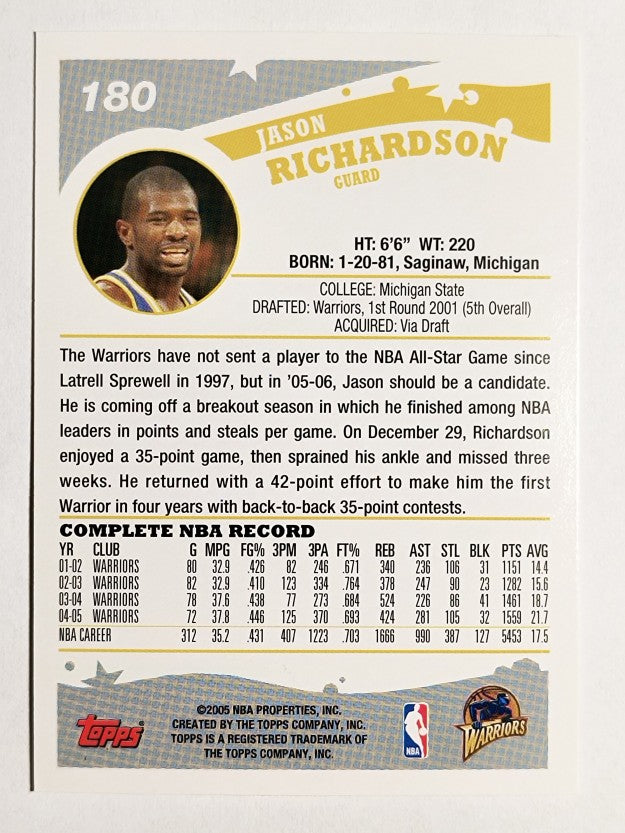 2005-06 Topps #180 Jason Richardson