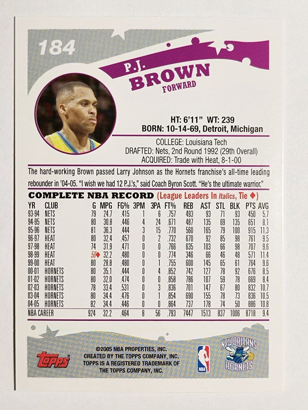 2005-06 Topps #184 P.J. Brown
