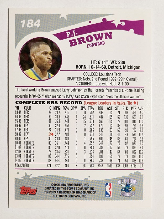 2005-06 Topps #184 P.J. Brown