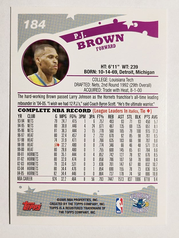 2005-06 Topps #184 P.J. Brown