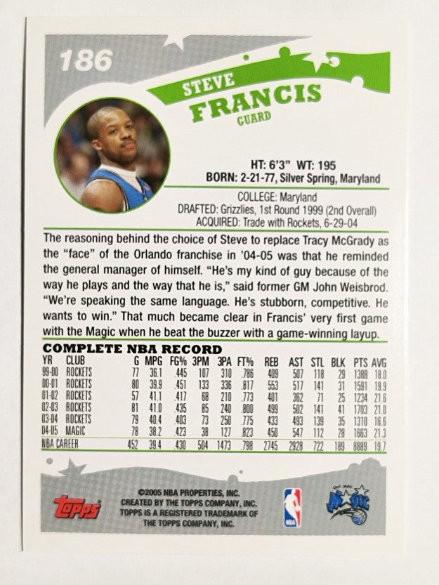 2005-06 Topps #186 Steve Francis