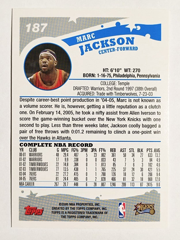 2005-06 Topps #187 Marc Jackson