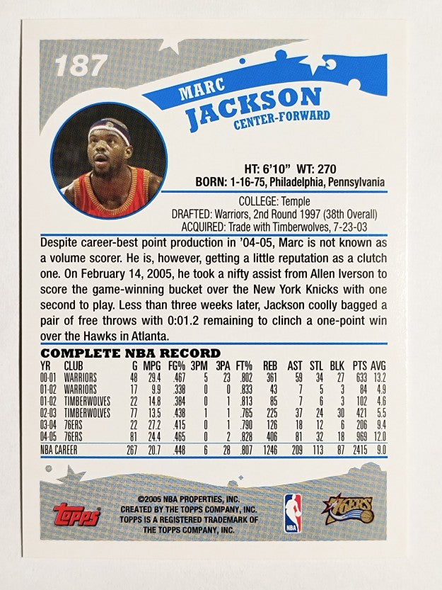 2005-06 Topps #187 Marc Jackson