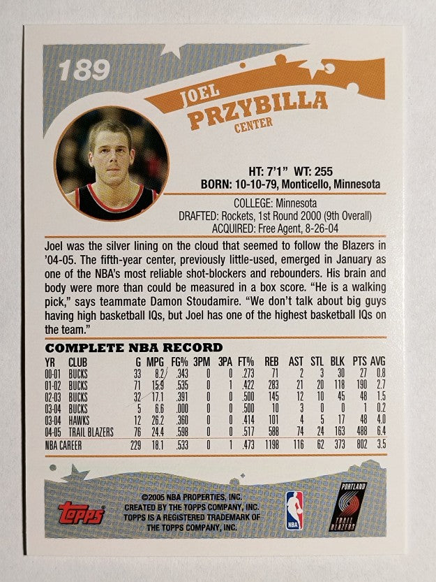 2005-06 Topps #189 Joel Przybilla