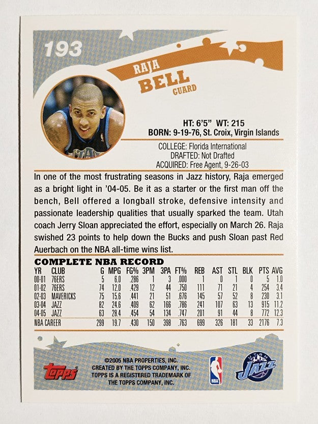 2005-06 Topps #193 Raja Bell