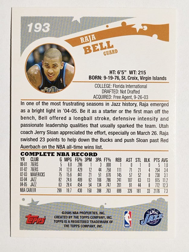 2005-06 Topps #193 Raja Bell