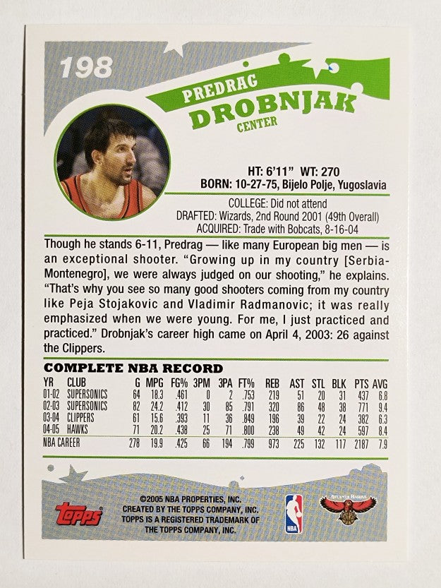 2005-06 Topps #198 Predrag Drobnjak