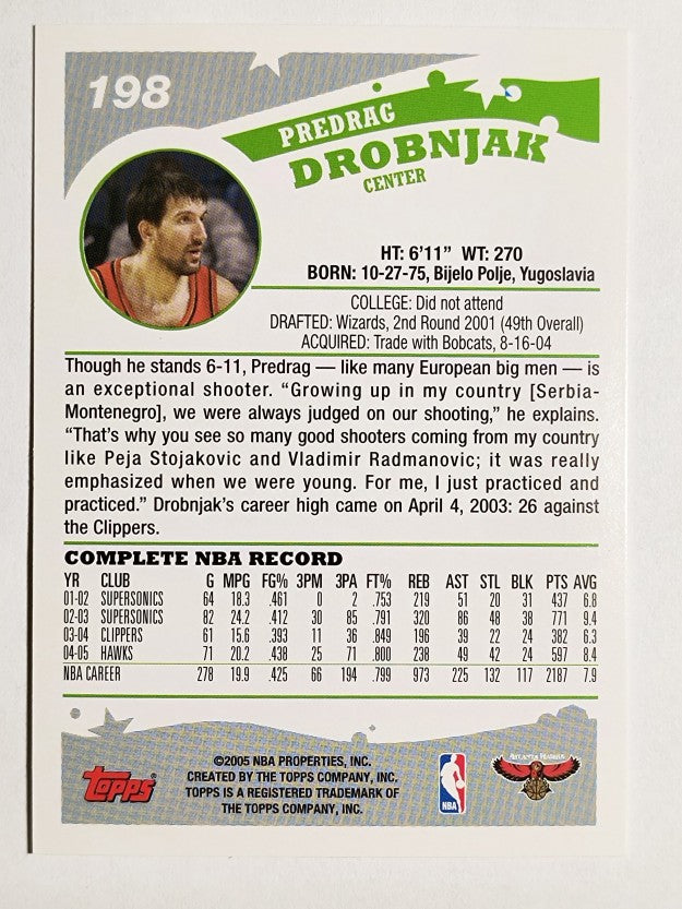 2005-06 Topps #198 Predrag Drobnjak