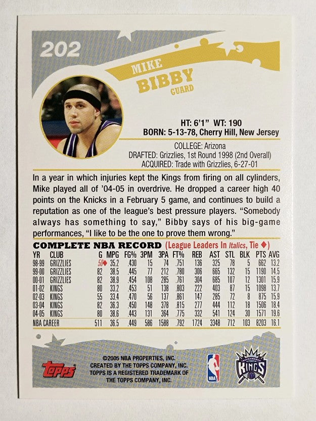2005-06 Topps #202 Mike Bibby