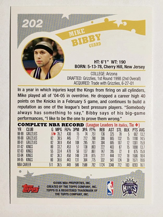 2005-06 Topps #202 Mike Bibby
