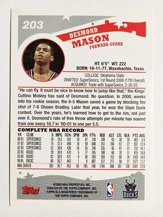 2005-06 Topps #203 Desmond Mason