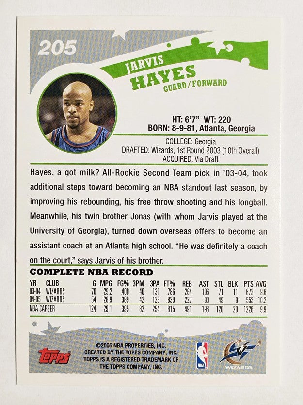 2005-06 Topps #205 Jarvis Hayes