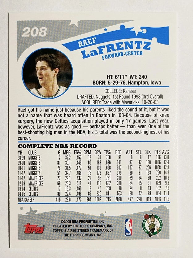 2005-06 Topps #208 Raef LaFrentz