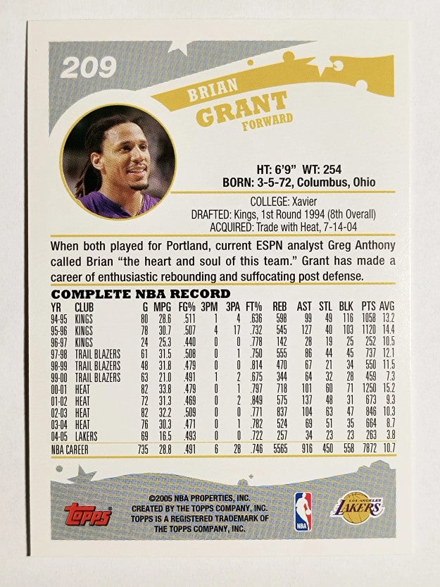 2005-06 Topps #209 Brian Grant