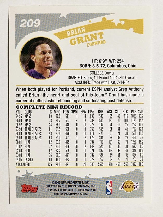 2005-06 Topps #209 Brian Grant