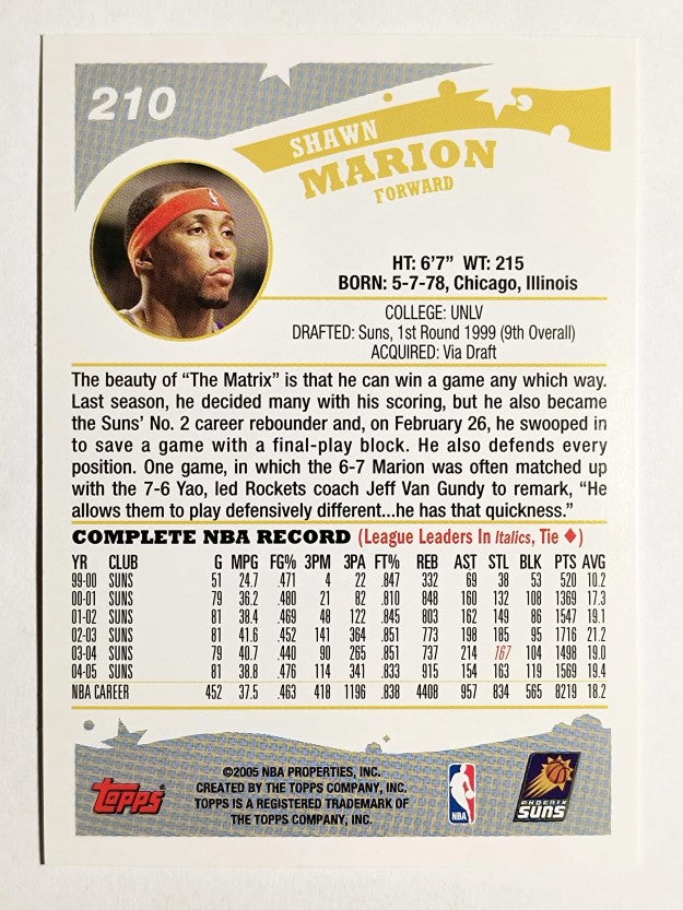 2005-06 Topps #210 Shawn Marion