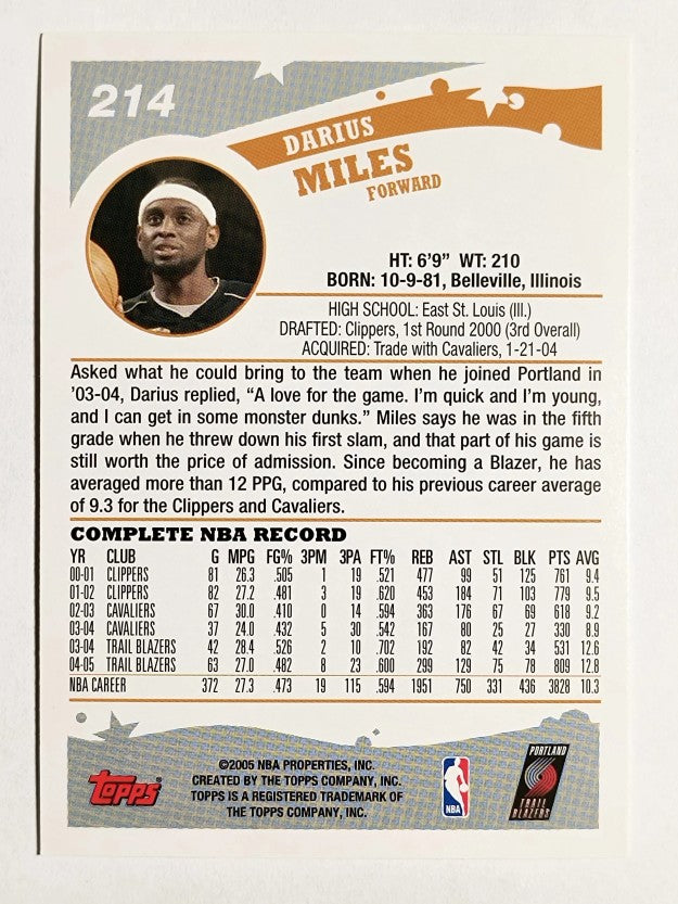 2005-06 Topps #214 Darius Miles