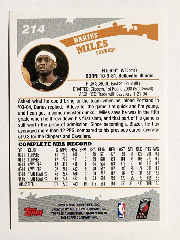 2005-06 Topps #214 Darius Miles