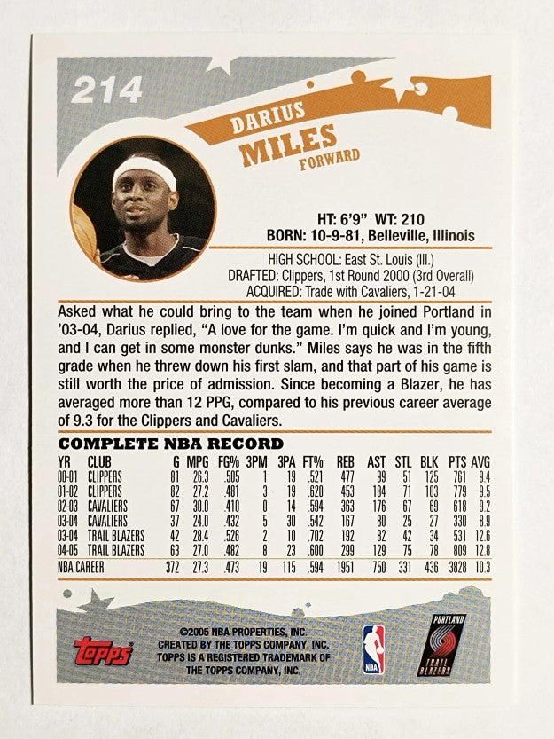2005-06 Topps #214 Darius Miles