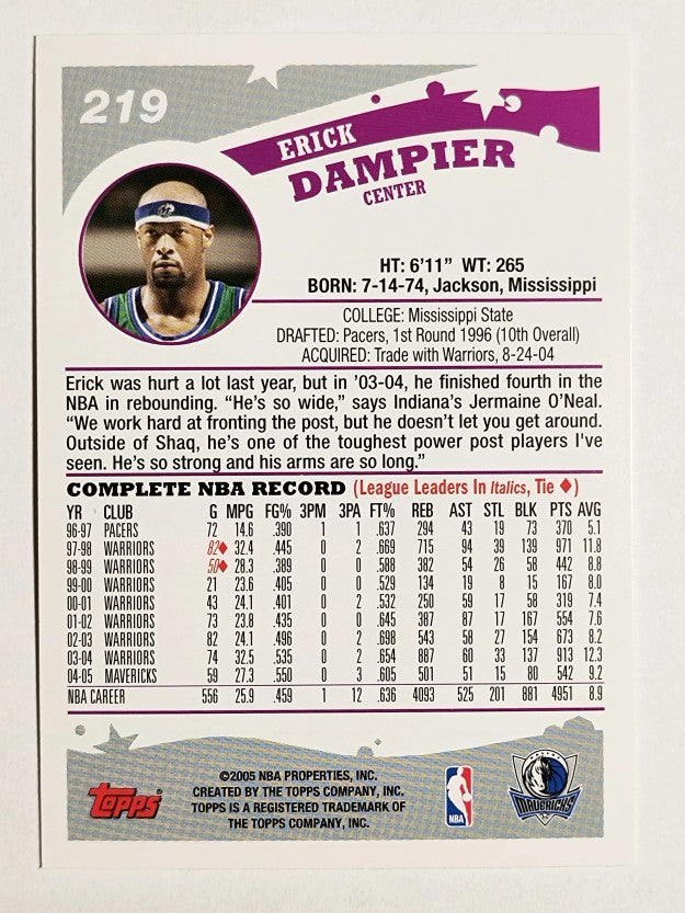 2005-06 Topps #219 Erick Dampier