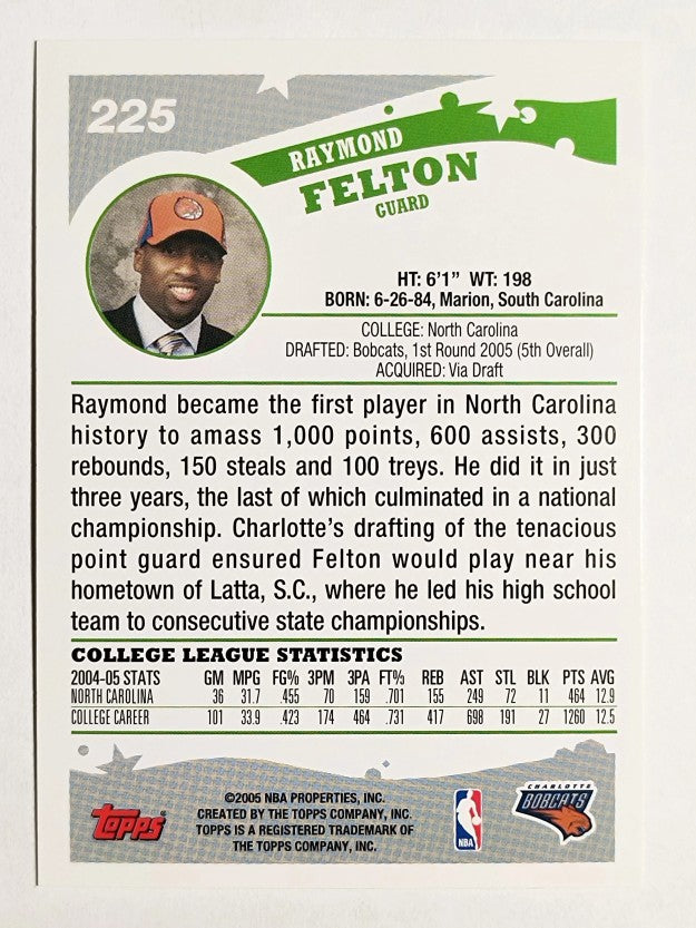 2005-06 Topps #225 Raymond Felton RC