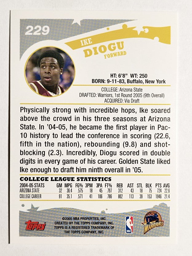2005-06 Topps #229 Ike Diogu RC