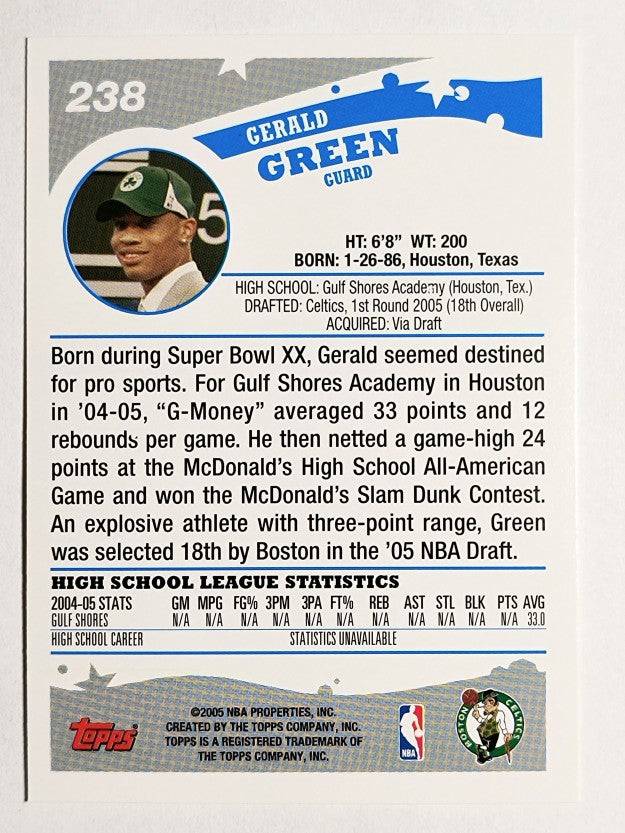 2005-06 Topps #238 Gerald Green RC
