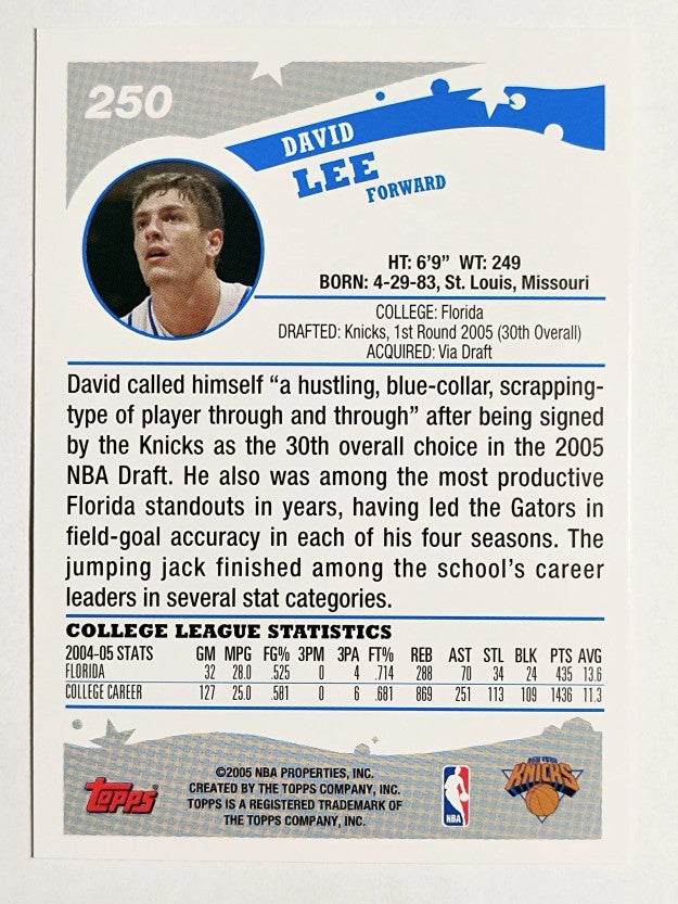 2005-06 Topps #250 David Lee RC