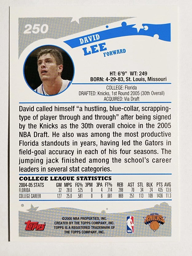 2005-06 Topps #250 David Lee RC