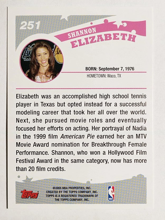 2005-06 Topps #251 Shannon Elizabeth